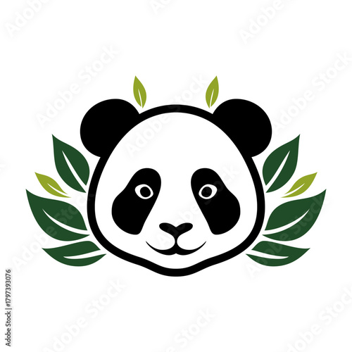 panda with leaf