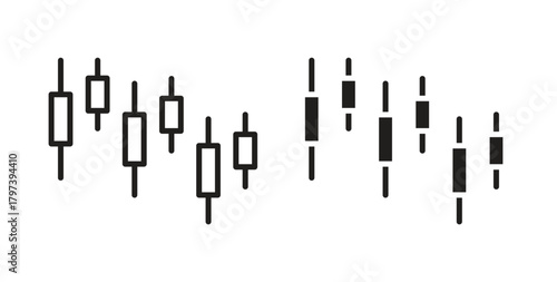Chart candlestick icon in doodle and stroke style.