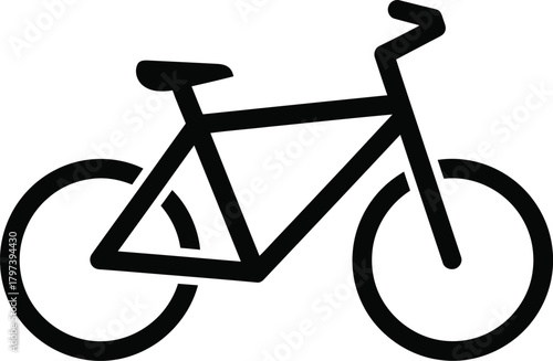 Vector bicycle icon simple black and white bike illustration graphic eps silhouette
