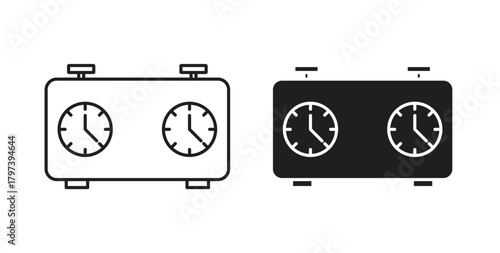 Chess clock icon in doodle and stroke style.