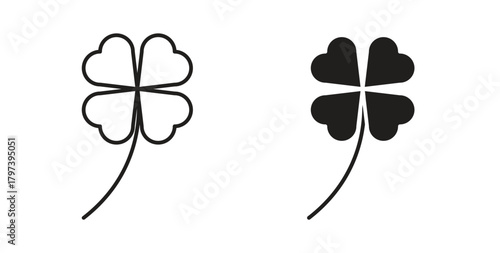 Clover icon in doodle and stroke style.