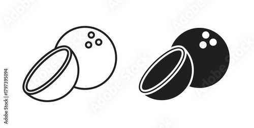 Coconut icon in doodle and stroke style.