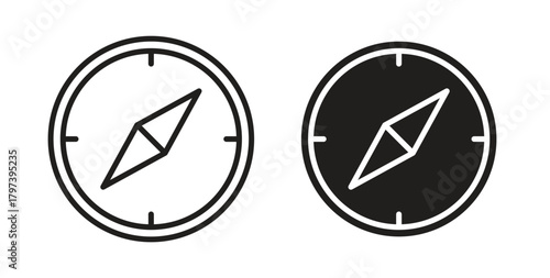 Compass icon in doodle and stroke style.