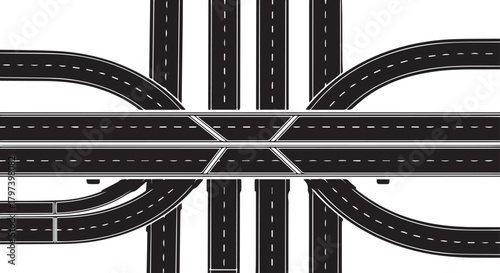 Overpass and Highway Interchange Illustration road