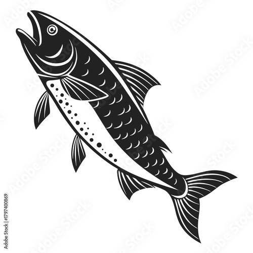 Illustration of a salmon, a popular fish known for its distinctive flavor and nutritional benefits