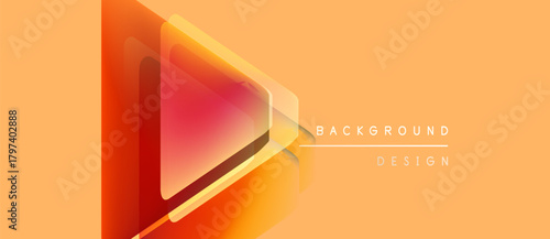 Abstract orange design features layered triangles. Gradient hues create depth, modern aesthetic. Minimalist composition, suitable background element.