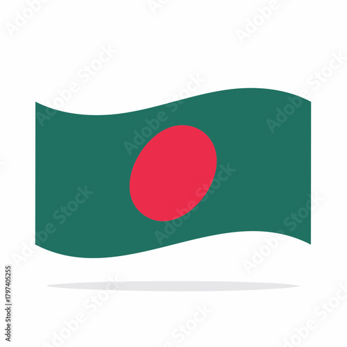 Waving flag of Bangladesh with a red circle on a green background on a white background Bangladesh flag Free Download Waving flag of Bangladesh with a red circle on a green background on a white background Bangladesh flag - GFXLoad