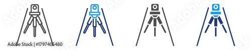 surveyor road icon set multiple style