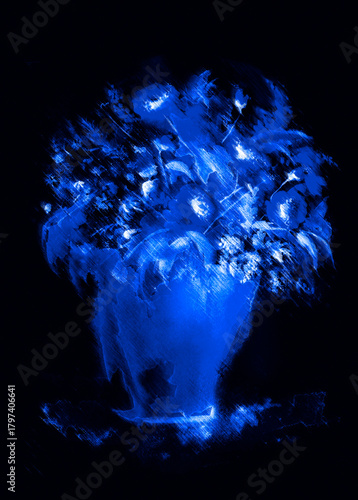 A bouquet of flowers in watercolor. Vintage postcard, poster, sticker, image. Beautiful, fashionable flowers, buds. Poppy, mimosa, hydrangea, wild flowers and herbs 