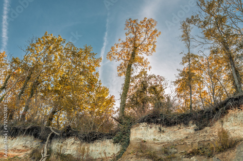 Fototapeta Naklejka Na Ścianę i Meble -  Steep coast on the Baltic Sea near Brodten, Germany.