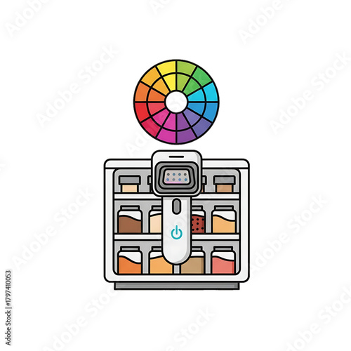 Color palette and scale for identifying food freshness quality.