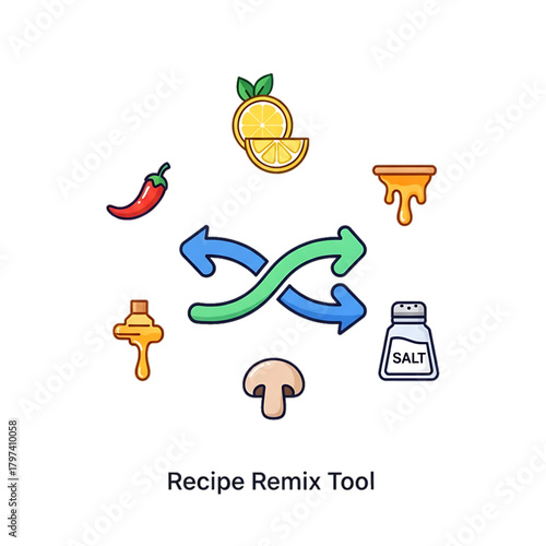 Recipe remix tool for swapping and modifying ingredients.
