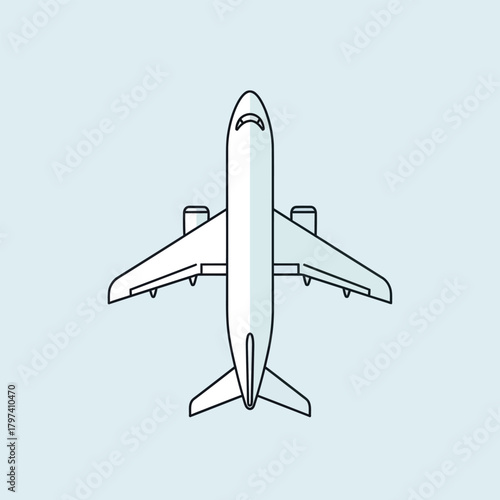 Modern airplane line art ready for takeoff, perfect for travel blogs or aviation themed designs. High quality, professional design for commercial use.