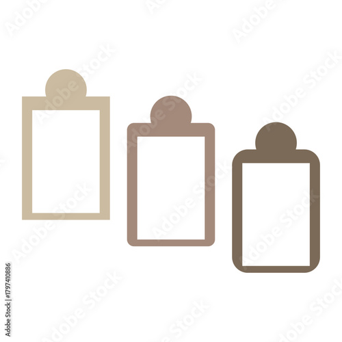 Clipboard set icons. Document holder symbol. Office tool Vector. Neutral color graphic