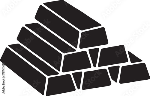 Gold bar vector art illustration