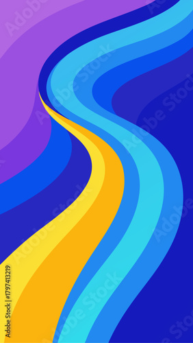 Abstract wavy colorful lines background illustration