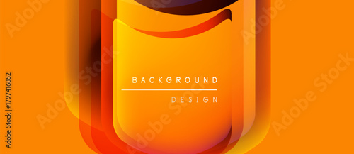 Abstract orange layers create dynamic background. Smooth gradients, modern design, text overlay present visual appeal.