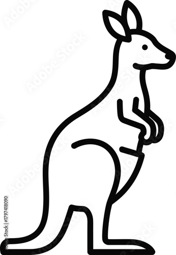 Kangaroo illustration vector outline drawing animal wildlife australia eps silhouette