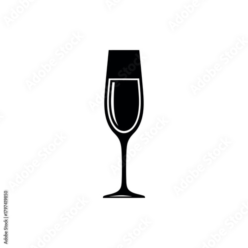 Champagne Glass Silhouette Icon