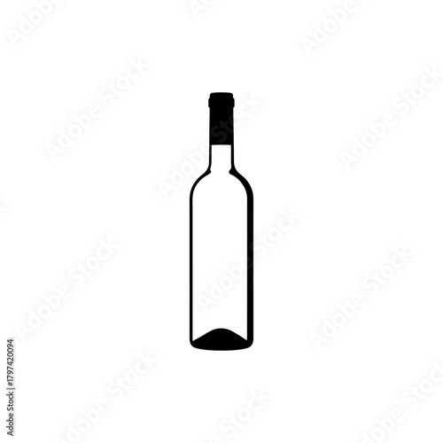 Empty Wine Bottle Silhouette Icon