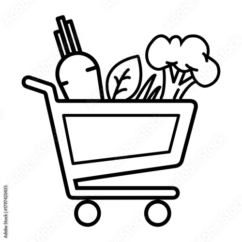 Shopping Cart with Produce