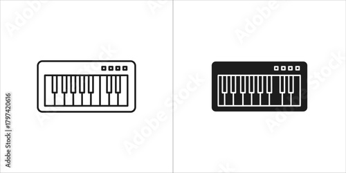 Keyboard musical instrument icon, piano keys
