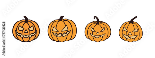 halloween pumpkin jack flat icon 