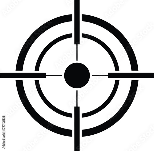 Find perfect target bullseye aim sniper scope crosshair vector graphic eps silhouette