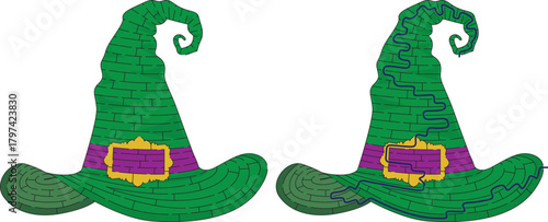 Witch hat maze for kids with a solution