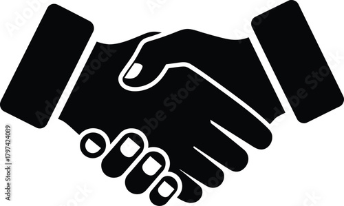 Handshake agreement partnership business deal cooperation vector graphic eps silhouette