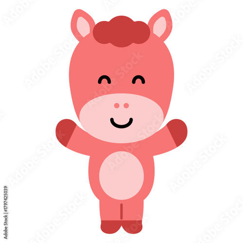 붉은 말 캐릭터 일러스트