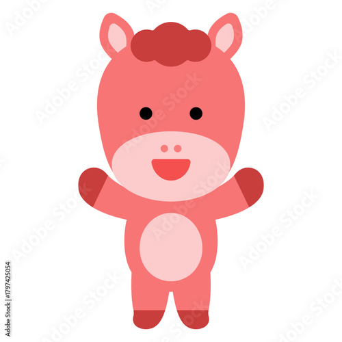 붉은 말 캐릭터 일러스트