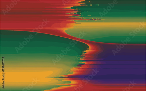 Abstract colorful gradient landscape modern art background smooth flowing shapes vibrant digital texture graphic design