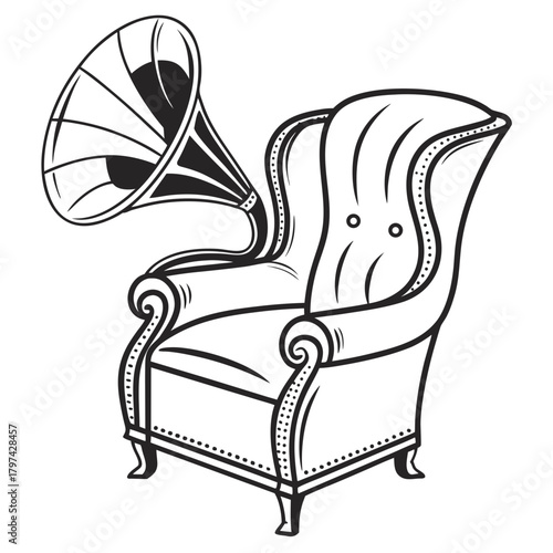 armchair isolated on white background