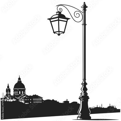 vector illustration of a street lamp