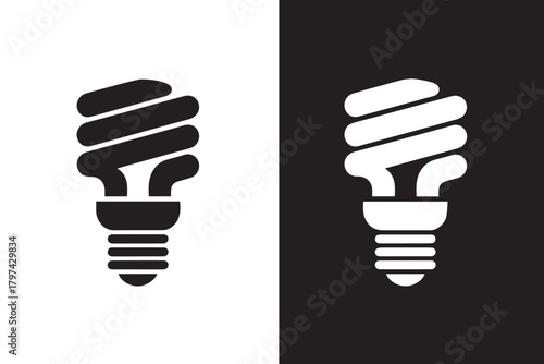 lightbulb energy efficient spiral lamp icon sustainability symbol vector