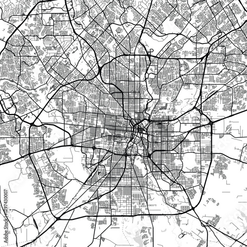 San Antonio City Map precision cut vector geometry abstracts the urban grid celebrating the s structure through minimalist blueprint inspired linework in a monochrome palette, emphasizing refined.