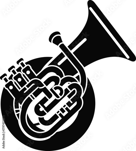Explore euphonium brass instrument vector illustration music orchestra eps silhouette