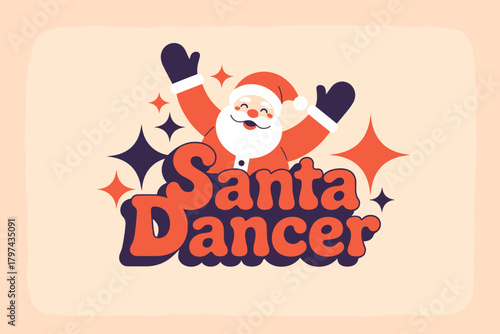 Joyful Santa Dancer Spreading Holiday Cheer with Vibrant Colors and Playful Vibes