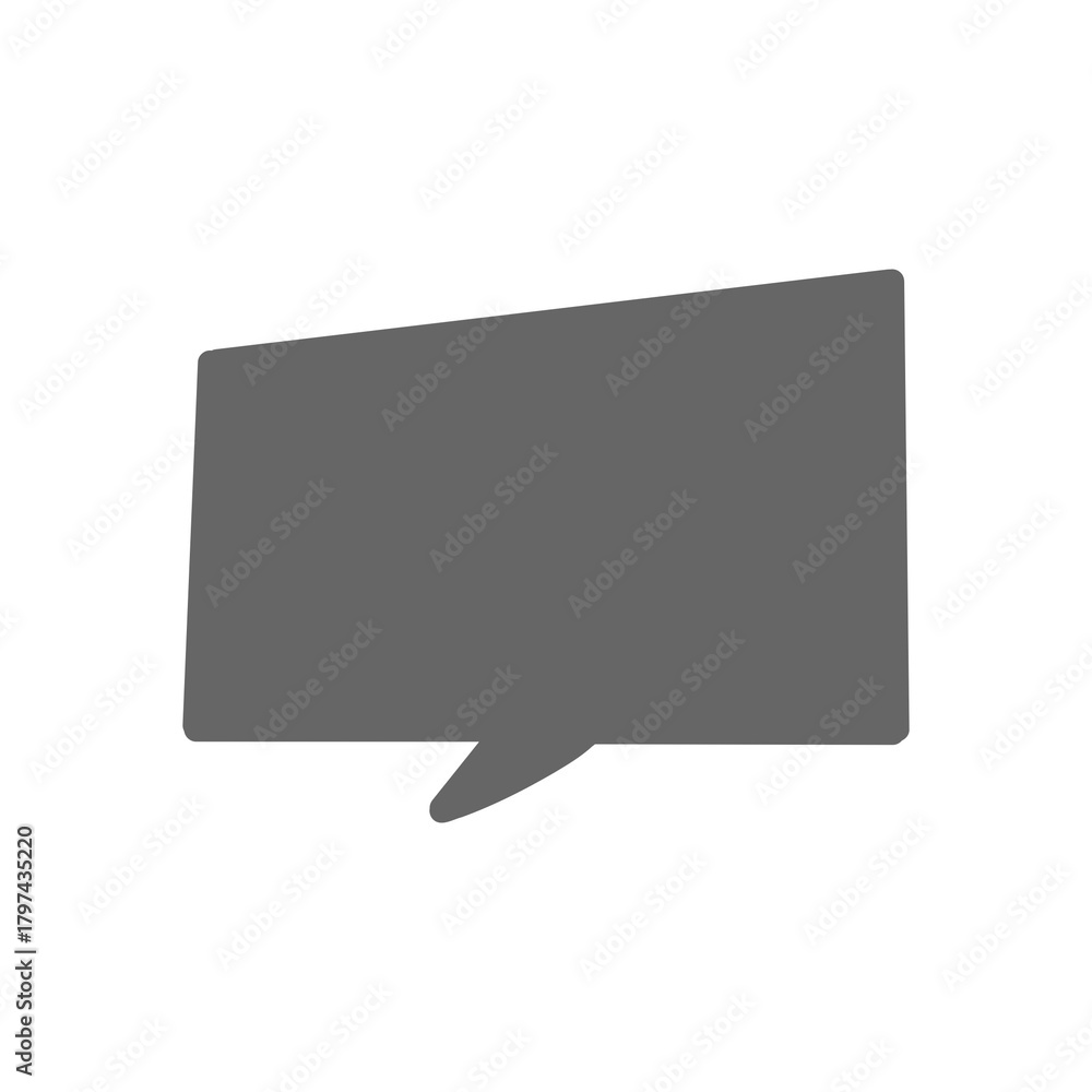 Naklejka premium Black solid speech bubble for message and communication design / メッセージやコミュニケーションデザインに使える緑塗り吹き出し素材