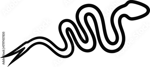 Snake line drawing simple vector illustration serpent outline design eps silhouette
