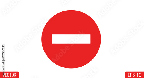 Red Circle with White Horizontal Bar: No Entry Sign.