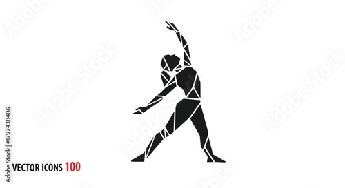 Geometric Silhouette of a Person Performing a Yoga Pose.