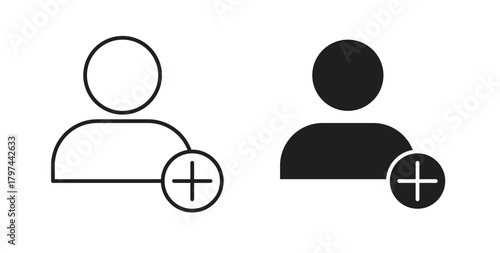 Follower icons set. Simple line vector illustration