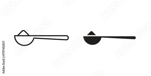 full spoon icons set. Simple line vector illustration