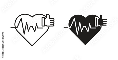 Good health icons set. Simple line vector illustration