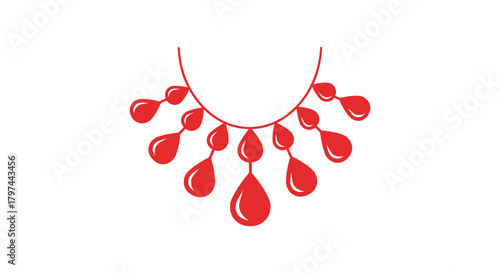 Elegant Red Gemstone Dangle Necklace Design.