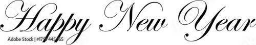 Elegant Happy New Year Calligraphy Script Vector