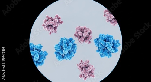 A microscopic view of a virus under a microscope.
