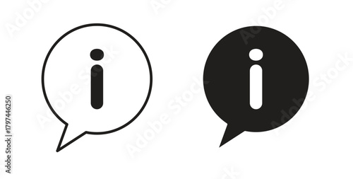 Information icons set. Simple line vector illustration